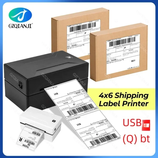 4inch Thermal Barcode Label Printer Support Ebay Shipping Label Printing Use in Express Logistic USB Waybill 110mm Label Paper