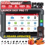 LAUNCH X431 PRO TT 8 inch Car Diagnostic Tool DBSCar VII Connector 37+ Reset Bi-directional ECU Online Coding CANFD Key IMMO