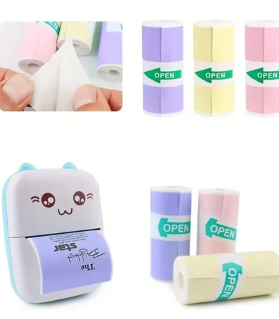 3 Rolls of Mini Printer Paper, Thermal Paper, Printable Stickers for Pocket Thermal Printers 1