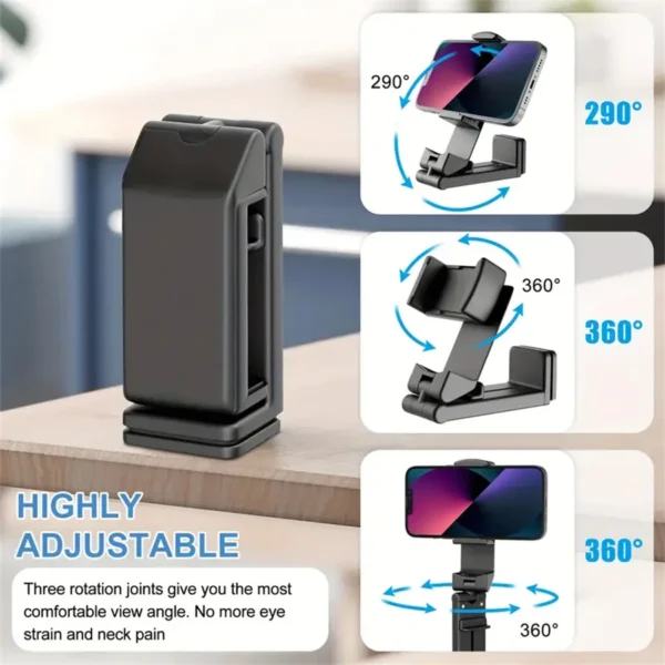 Foldable Adjustable Airplane Phone Holder Stand  Portable Travel Desk for Flight  Train and Car Seats  Rotatable Selfie Capable