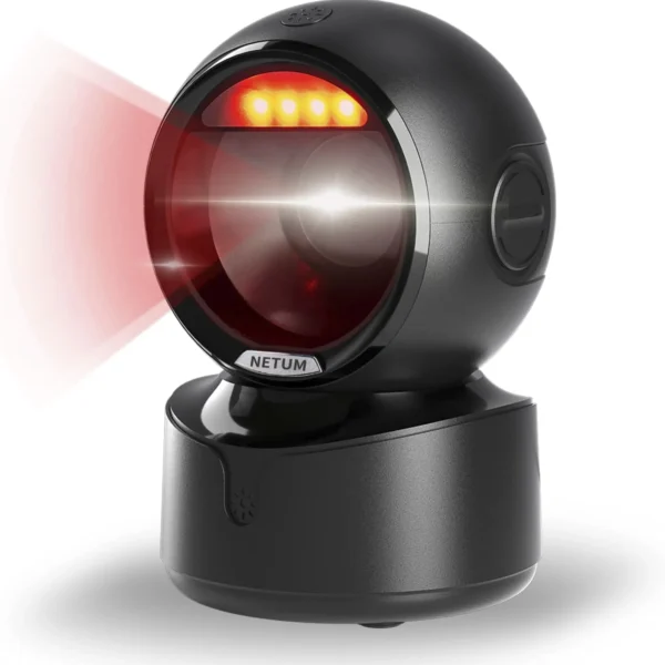 NETUM Desktop 2D QR Barcode Scanner, A5 Hands-Free Omnidirectional USB Big Barcode Reader 1D QR Screen Barcodes Scanning