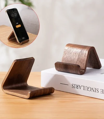 Solid Wood Phone Holder Stand Mobile Smartphone Support Tablet Stand Desk Cell Phone Holder Stand Portable Mobile Holder 1