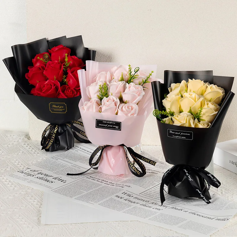 9 Heads Soap Flower Rose Bouquet Artificial Flower for Christmas Wedding Birthday Party Valentine’s Day DIY Gift Home Decoration 9 Heads Soap Flower Rose Bouquet Artificial Flower for Christmas Wedding Birthday Party Valentine’s Day DIY Gift Home Decoration