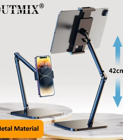 Desktop Tablet Stand Adjustable to 42cm Height, iPad Stand 360° Rotating Metal Tablet Holder for 4.7-13" Tablets and Smartphones 1