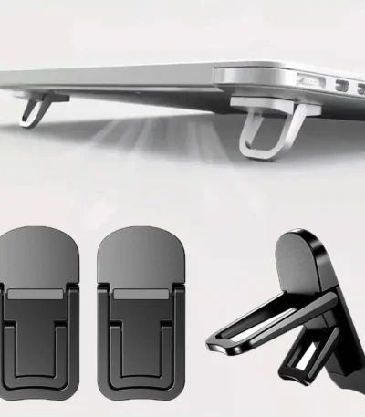 Laptop Stand Portable Invisible Laptop Riser Bracket 2 pcs Adjustable Angles Holder Legs Height Increase Brackets Self-Adhesive 1