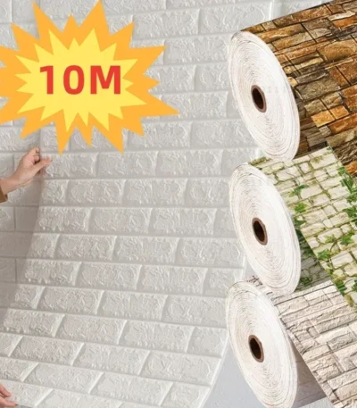 70cmx1/5/10m 3D Wallpaper Decoration Self-adhesive Antique Foam Brick Wallpaper Living Room Bedroom Waterproof 3d Wall Sticker 1
