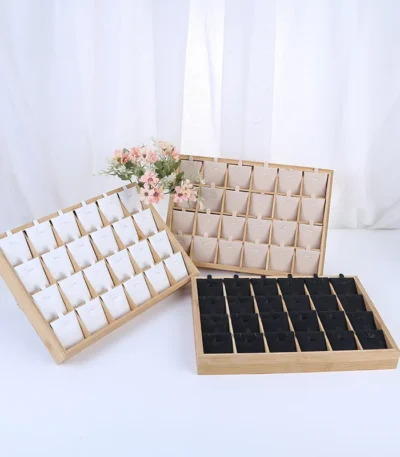 Bamboo And Wood Pendant Trays, 8-Compartment And 24-Compartment Display Trays, Jewelry  Storage Trays, Jewelry Display 1