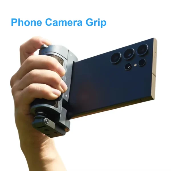 Phone Camera Grip with Bluetooth, Hidden Selfie Stick Stand Multi-Mode Control Universal Fit for IPhone/Android – Vlog Essential