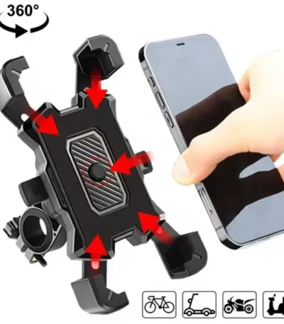 360° Rotation Bike Phone Holder Motorcycle Phone Mount Bicycle Handlebar Cell Phone Clamp Compatible For 4.5-7 Inch Phones 1