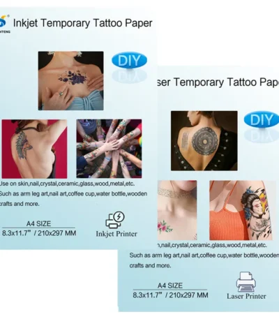 Temporary Tattoo Transfer Printing Design Paper Laser Inkjet Printer A4 Printable Sticker Sheet for Child Skin DIY Waterproof 1