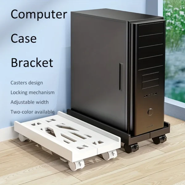 Adjustable Mobile CPU Stand, Ventilated Computer Tower Stand PC Tower Stand with 4 Caster Wheels Fits Most PC, Under Desk Holder