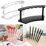Vertical 6-Slots Pen Holder Plastic Pen Display Stand Eyebrow Pen Stand Makeup Brush Rack Organizer