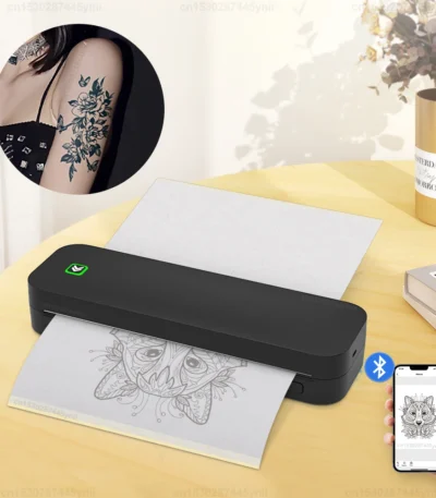 Portable A4 Thermal Printer Inkless Bluetooth Photo PDF Document Printer Memo Note Tattoo Print Wireless Tattoo Stencil Printer 1
