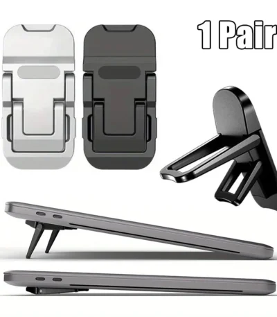 Adjustable Mini Laptop Stand Ultra-thin Foldable Phone Stand Portable Laptops Holder Self-Adhesive Invisible Notebook Kickstand 1
