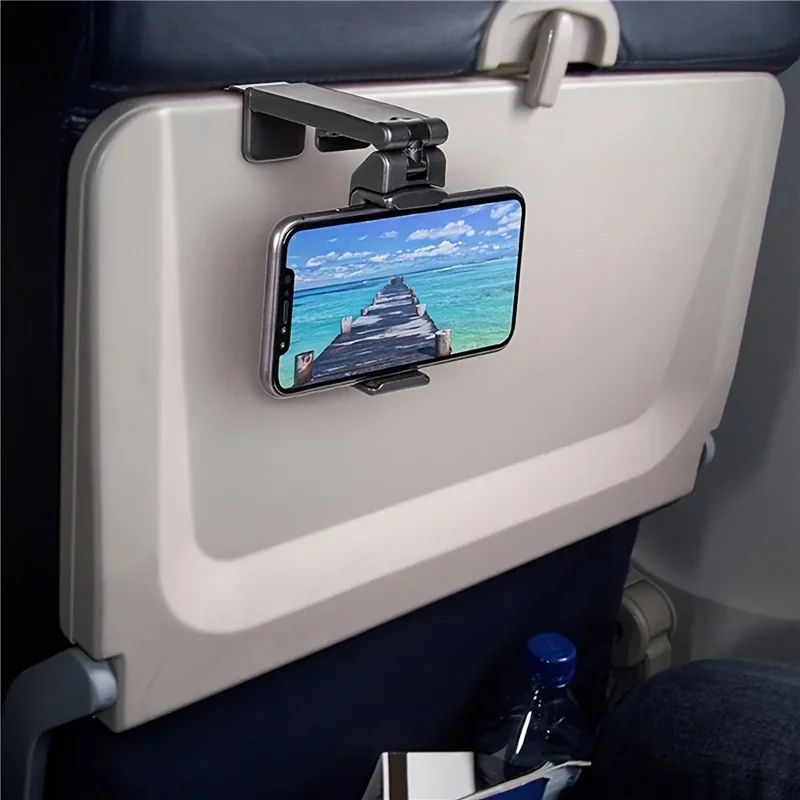Airplane Phone Holder, Portable Travel Stand Desk Flight Foldable Adjustable Rotatable Selfie Holding Train Seat , Seat Bracket Airplane Phone Holder, Portable Travel Stand Desk Flight Foldable Adjustable Rotatable Selfie Holding Train Seat , Seat Bracket