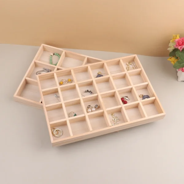 Wooden Jewelry Display Stackable Exquisite Jewellery Holder Portable Ring Earrings Necklace Organizer Box organizator de boys