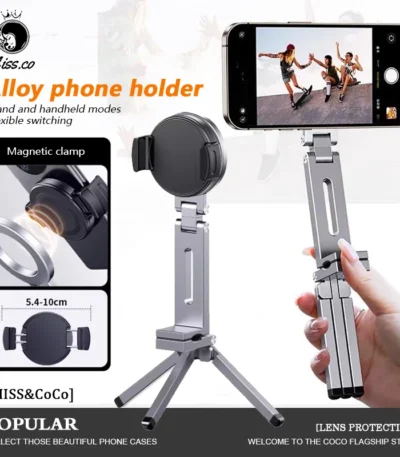 Magnetic Phone Holder Magsafe Tripod with Arca-Swiss Cold Shoe for Phone Vlog Foldable Desktop Phone Mount for Travel 1