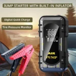 6000A 14.8V Portable Jump Starter  Air Compressor 150PSI  Auto Tire Inflator Power Pack For Car/Truck/Motorcycle