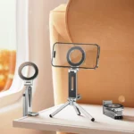 Foldable Magnetic Phone Tripod 360° Holder Portable Travel Stand For IPhone & Android Hands-Free Video Shooting Desk/Plane/Train