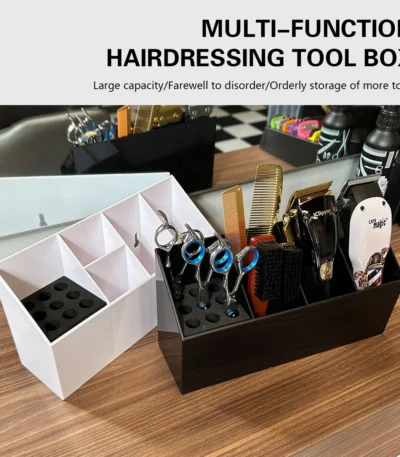 Multifunctional Barber Storage Tools Holder Anti Slip Detachable Hair Comb Scissors Rack Hairdressing Tools Box Accessories 1