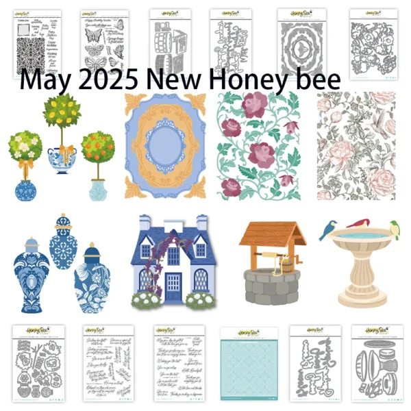 Floral Metal Cutting Dies and Stamps for Zelia’s English Garden Stencils Scrapbooking DIY Decoration Craft Embossing New 2025