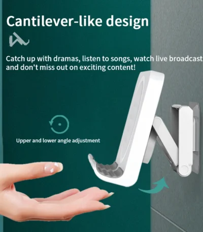 Wall-mounted Phone Stand  Lazy Person's Phone Stand Bathroom Kitchen Bedside Hole-free Phone Stand  Desktop Stand 1