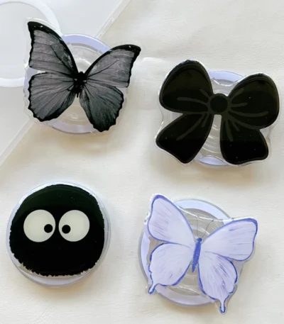 Korean Cute Cartoon Bow Butterfly For Magsafe Magnetic Phone Griptok Phone Holder Stand Universal Phone Ring Grip Tok For iPhone 1