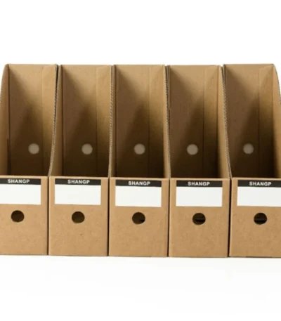 Magazine File Holder Organizer Box,Drawer Kraft Paper File Holder Office Supplies Desk Storage Organizer Documents File Box 2022 1