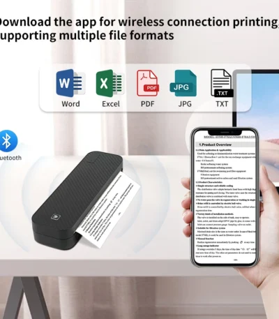 Inkless Portable A4 Thermal Printer Bluetooth PDF Excel Word Document Printing Machine Paper Roll For Office Work Home School 1