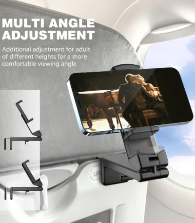 Foldable Airplane Phone Holder Portable Travel Stand Desk Flight Adjustable Rotatable Selfie Holding Train Seat Stand Support 1