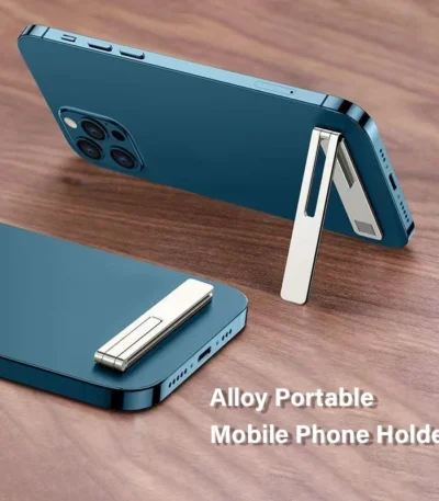 Ultra-Thin Metal Folding Phone Holder Alloy Invisible Back Stick Phone Desktop Holder Portable Mobile Support Phone Stand 1