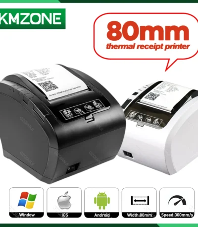 80mm Thermal Receipt Printer Work with Windows USB Ethernet Seri Wifi Bluetooth Port Bill Machine Maker Kitchen Pos Desktop Auto 1