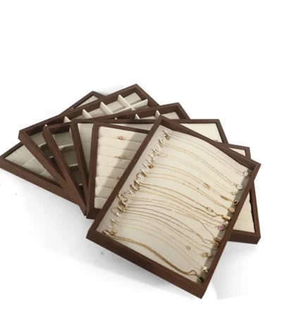 Jewelry display tray walnut grain rings necklace earrings tray jewelry props retro 1