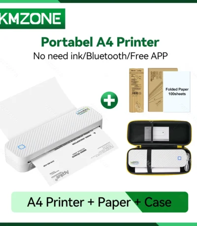 Portable A4 Thermal Printer Bluetooth PDF Excel Word Document Printing Inkless Machine Roll Paper For Office/Work/Home/School 1