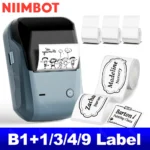 NIIMBOT B1 Portable Thermal Printer With Tapes 2 Inch Adhesive Label Machine Mini Bluetooth Sticker Maker Waterproof Labels Roll