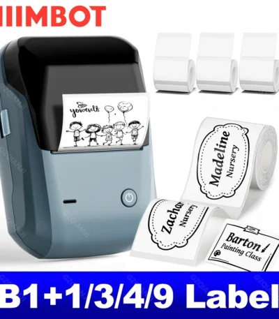 NIIMBOT B1 Portable Thermal Printer With Tapes 2 Inch Adhesive Label Machine Mini Bluetooth Sticker Maker Waterproof Labels Roll 1