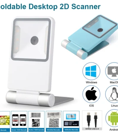 New Arrial Foldable Omnidirectional Desktop 2D Barcode Scanner Automatic Wired USB Platform Bar Code Reader for Supermarket 1