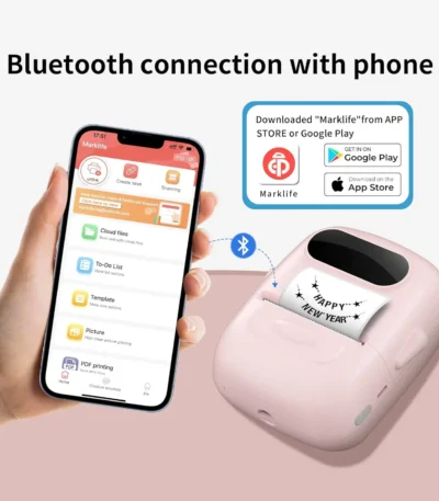 Marklife P50 Adhesive Sticker Printer Handheld Bluetooth Thermal Printer Label Maker Machine Inkless For IOS Android Phone 1