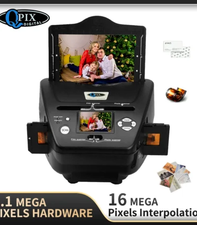 Digital Film Photo Scanner 16 Mega Pixels 4 in 1 Film Scanner Convert 35mm 135 Slide Negative Scanner Name Card Scanner 2.4" LCD 1