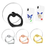 Transparent Mobile Phone Ring Holder Stand 360° Rotation Clear Finger Grip Car Phone Mount Stand Compatible Various iPhones Case