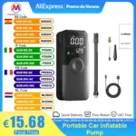 Portable car inflatable pump wireless digital display car mini pump electric car tyre air pump intelligent lighting