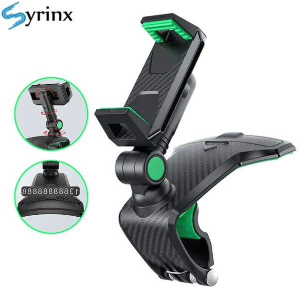 Car Dashboard Cell Phone Holder 1260 Degree Rotatable Phone Number The Car Phone Holder For iPhone 13 Mobile Phone Stand Support