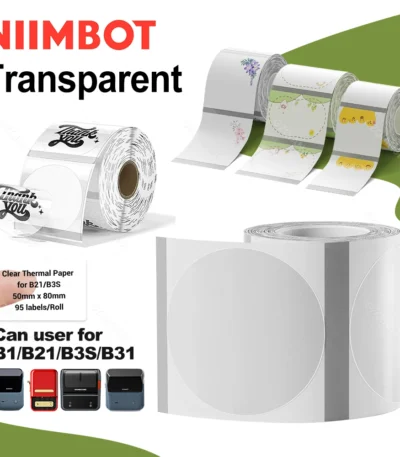 Niimbot Transparent Stickers Label Paper Roll for Mini Portable Printer Niimbot Thermal Paper Labels Official Genuine For B1 B21 1