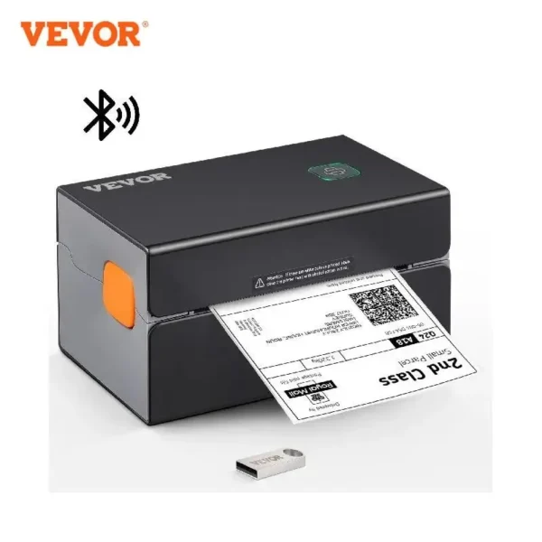 VEVOR Thermal Label Printer 300DPI Bluetooth & Automatic Label Recognition for 4×6 Mailing Packages USB Barcode Sticker Make