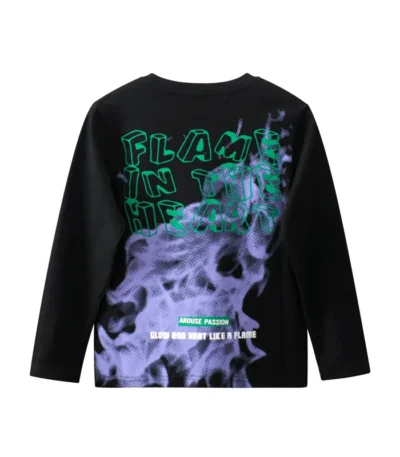 New Spring Autumn T Shirts for Big Boys Cotton Korean Children's Long Sleeve Print Bottoming Shirts Teenage Black Tops 8 16 Y 1