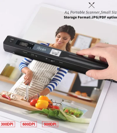 Portable Handheld Mini Scanner iScan A4 900DPI HD Scanner for School Home Business Scan Color Photos Document Support JPG/PDF 1