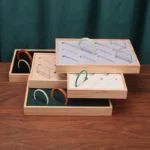 1pc Wooden Bangle Display Tray 12 Slots Bracelet Hand String Ring Jeweley Storage Holder Jewellery Organizer Window Counter Prop