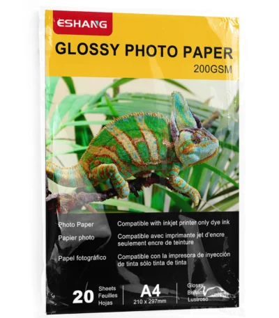 ESHANG 20 Sheets A4 Glossy blank back Inkjet Photo Paper 8.3X11.7 Inches for Inkjet Printer Use DYE INK 200gsm 1