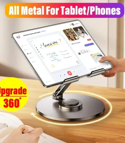 360 Tablet Desk Mobile Phone Holder Stand Foldable Lazy Bracket Adjustable Alloy Aluminum Desktop Mount For iPhone iPad Samsung 1