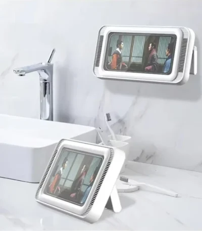 Oatsbasf Bathroom Waterproof Phone Holder Home Wall Phone Case Stand Box Self-adhesive Touch Screen Phone Bracket Shower Storage 1